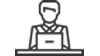 Icono que muestra un empleado frente a su ordenador