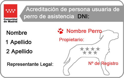 Tarjeta acreditativa de persona usuaria de perro de asistencia Tarjeta acreditativa de persona usuaria de perro de asistencia