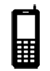 Icono de un teléfono móvil negro con teclas blancas