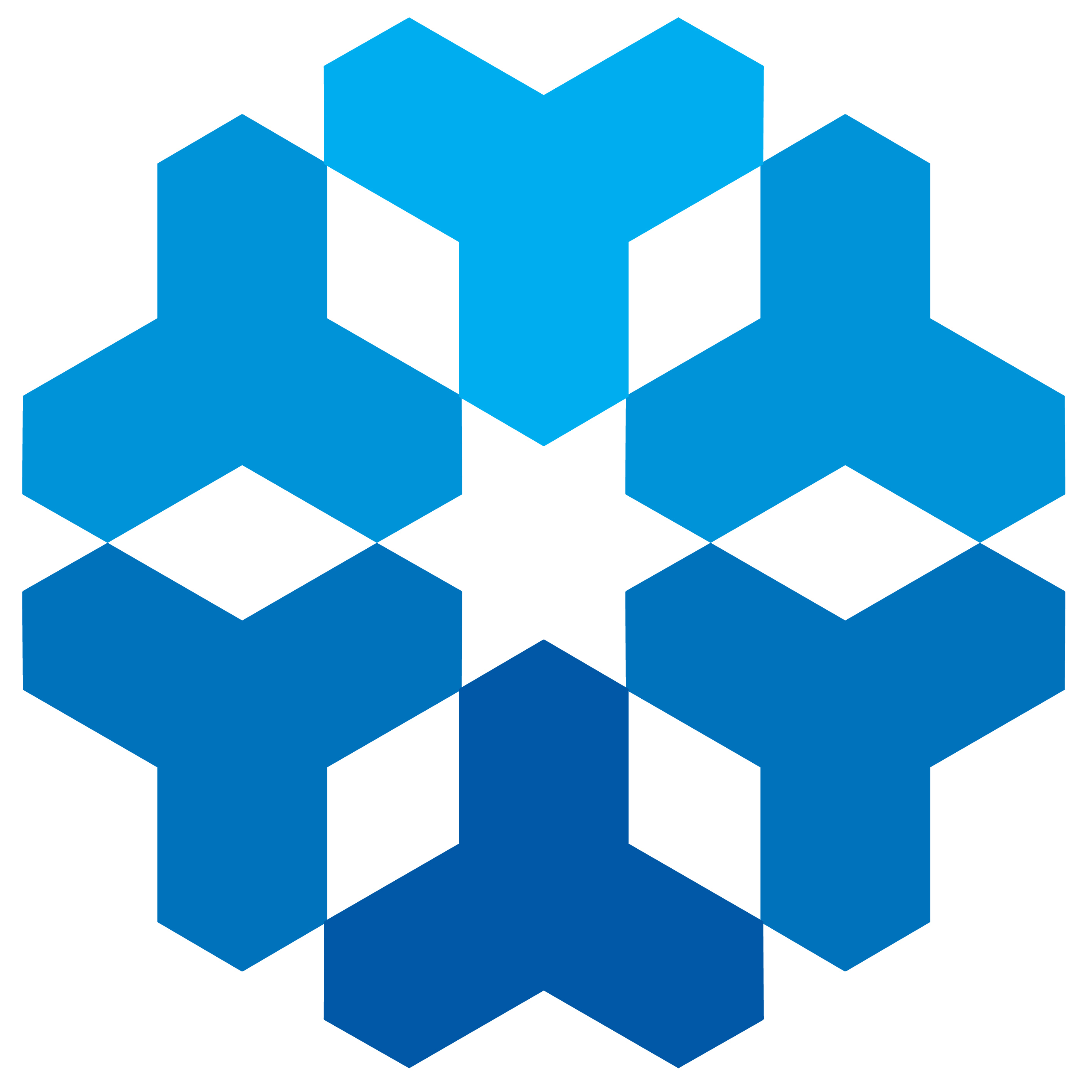 Logo de un copo de nieve en color azul sobre fondo blanco