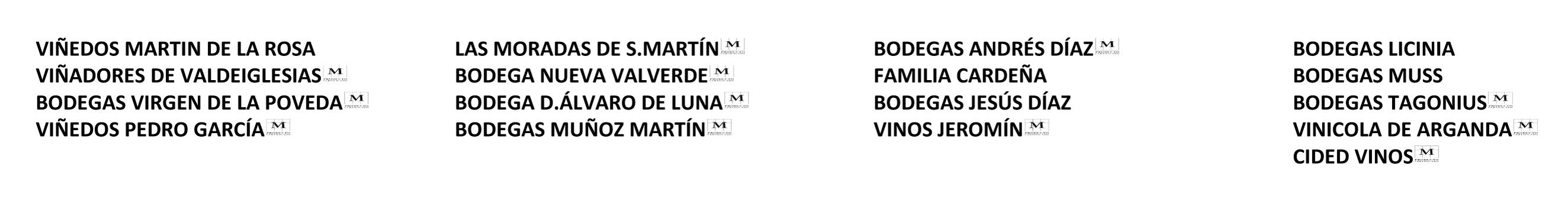 Bodegas participantes en la 1ª Feria D.O. Vinos de Madrid de Boadilla del Monte Bodegas participantes en la 1ª Feria D.O. Vinos de Madrid de Boadilla del Monte