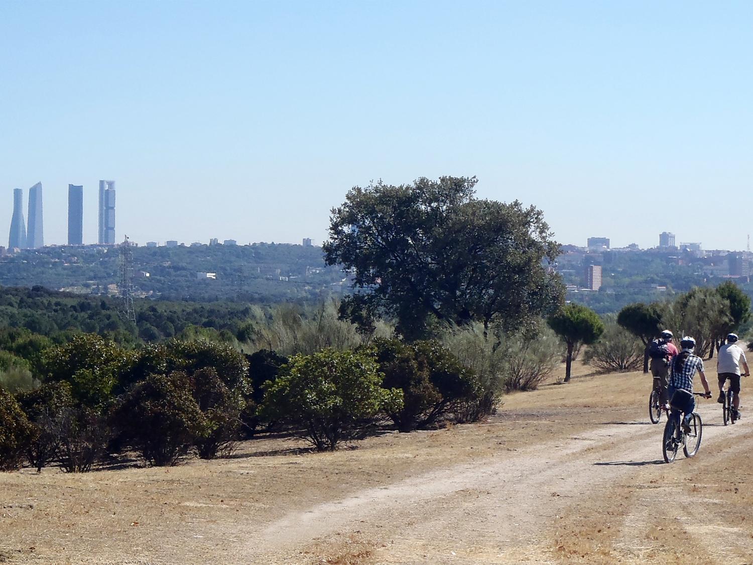 Ruta Verde Parque Forestal Adolfo Suárez-Casa de Campo Vista de las cuatro torres desde el Parque Forestal Adolfo Suárez-Casa de Campo