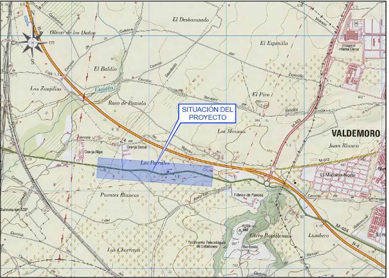 Plano de situación de la obra en la carretera M-404 Plano de situación de la obra en la carretera M-404