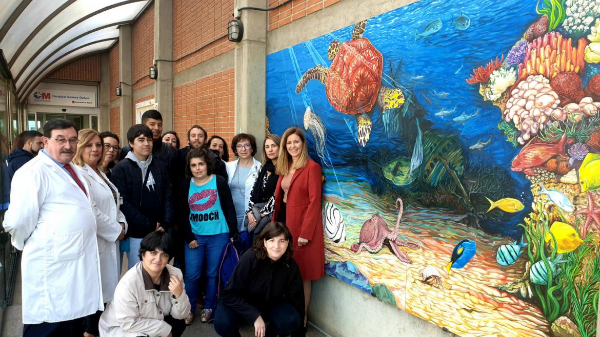 'MarEsfera', mural inclusivo de la Fundación Esfera y el Hospital Severo Ochoa Mar Esfera en el Hospital Severo Ochoa