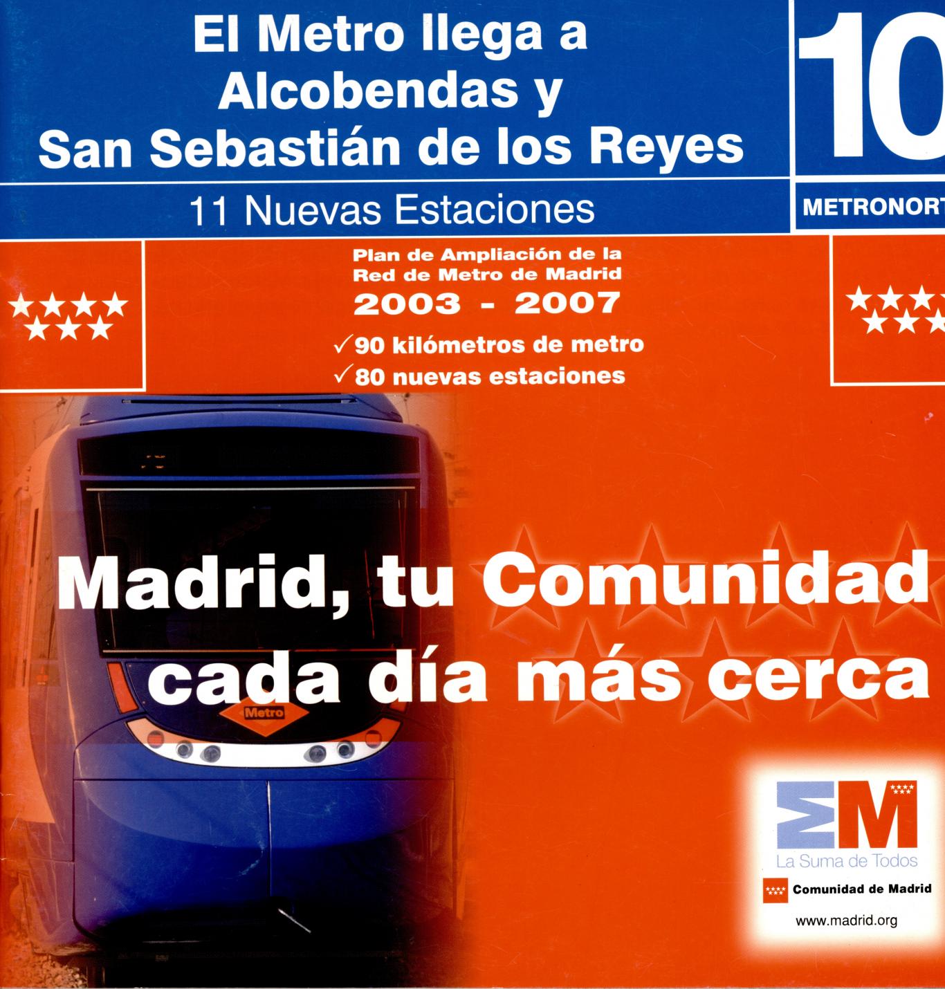 Carátula el metro llega a Alcobendas Carátula el metro llega a Alcobendas