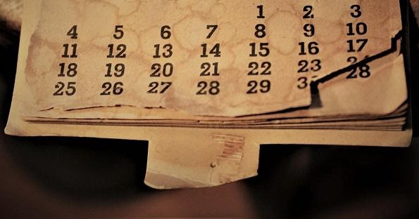 Un calendario antiguo Imagen de un calendario antiguo