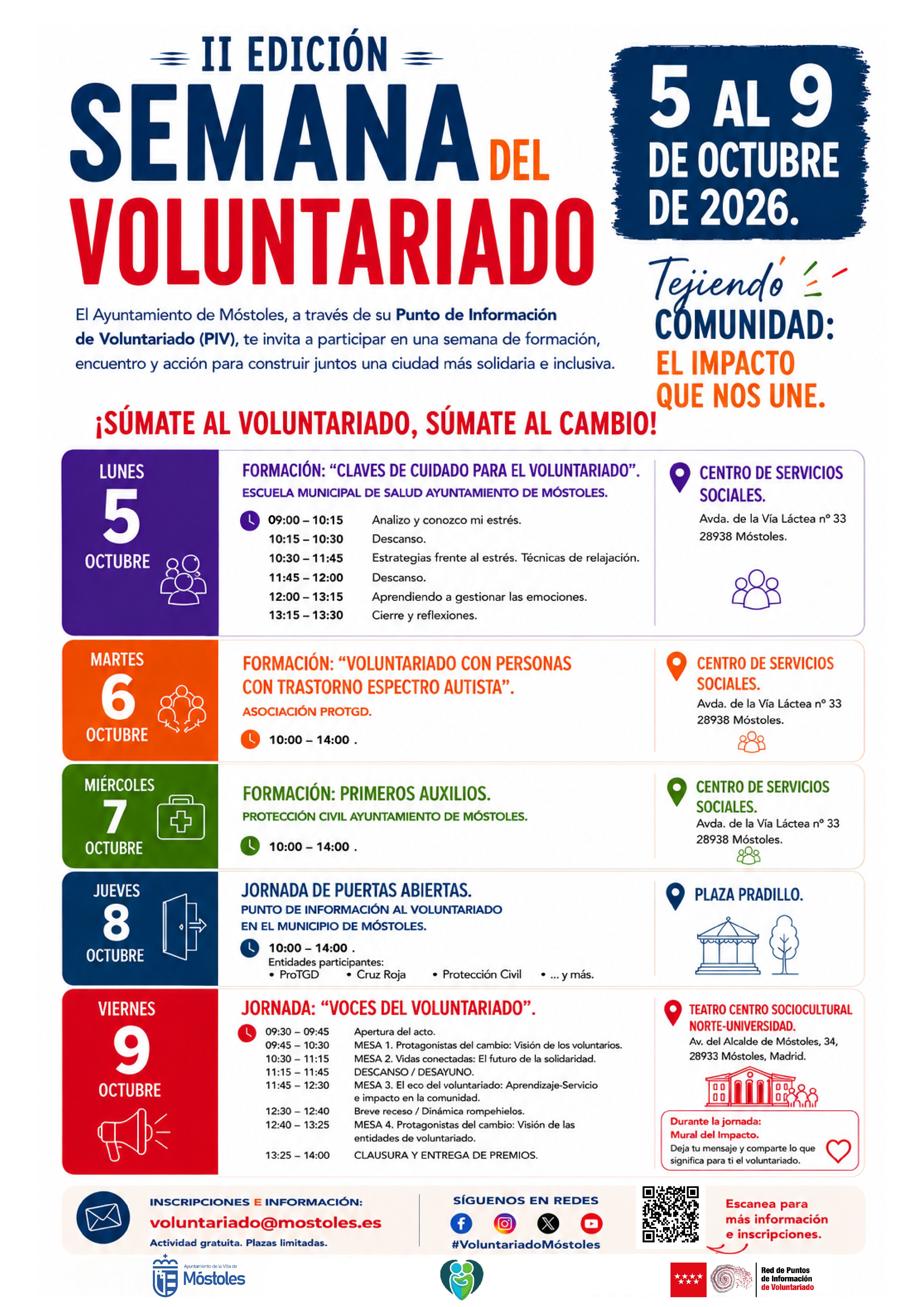 SEMANA VOLUNTARIADO. PIV MÓSTOLES. 5- 9 OCTUBRE
