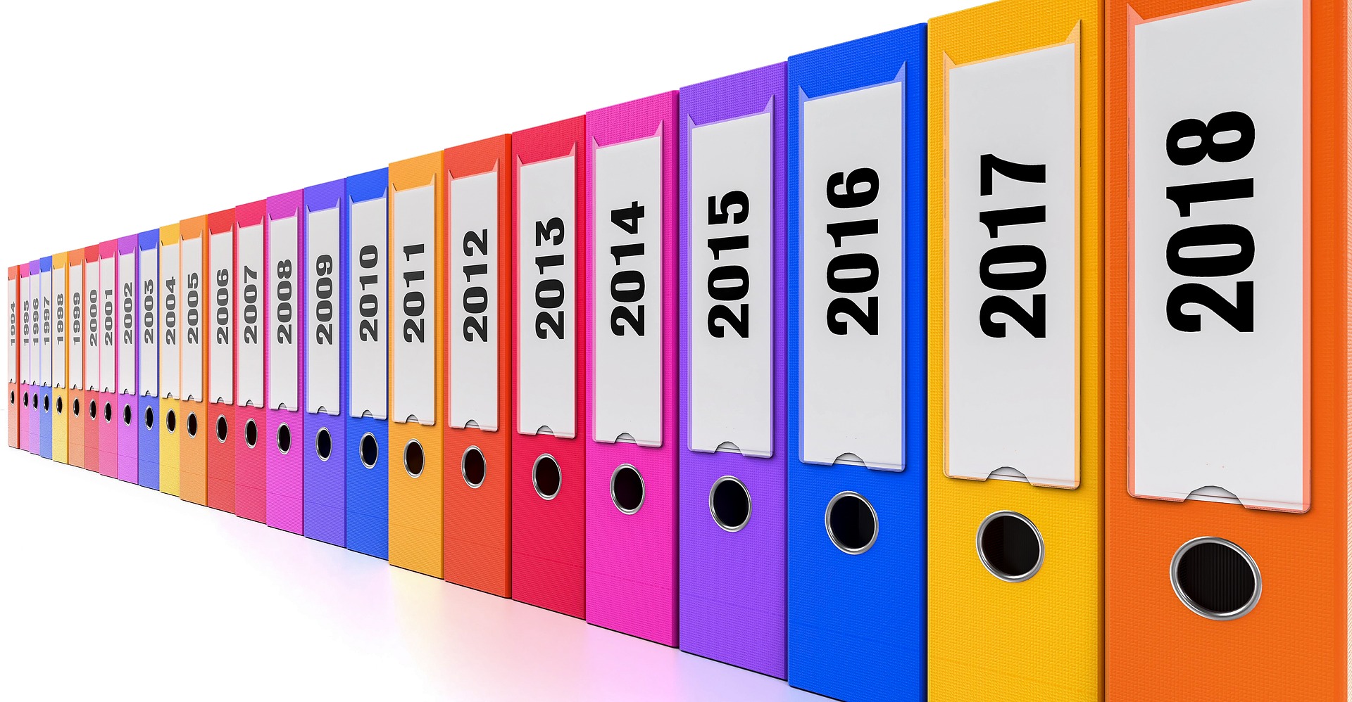 Archivadores de colores por años