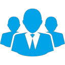 Icono grupo de varias personas con traje