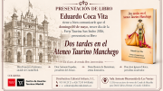 Invitación a la presentación del libro Dos Tardes en el Ateneo Taurino Manchego el 10 de mayo de 2026