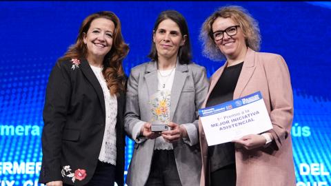 La consejera Fátima Matute durante la clausura de la Jornada organizada por la Gerencia de Cuidados de la Administración regional y Colegio Oficial de Enfermería de Madrid