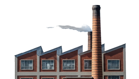 Imagen de fábrica con chimenea emitiendo gases