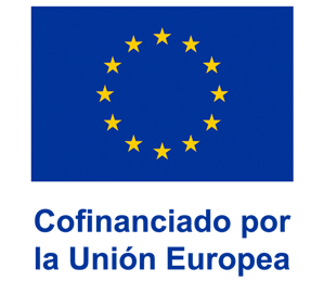 Emblema de la Unión Europea junto a la declaración "Cofinanciado por la Unión Europea"