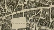 Plaza Mayor  y alrededores en el plano de Madrid de Pedro Texeira