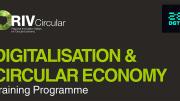 RIVCircular. Digitalización y economía circular Logotipo de las jornadas Tecnologías digitales para la economía circular