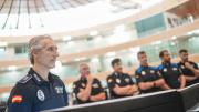Policías locales en la sede del 112