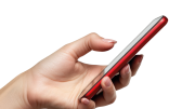 imagen de mano sujetando smartphone de perfil