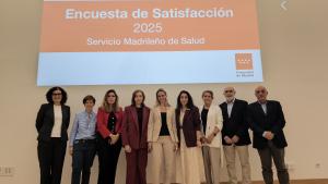 La viceconsejera de Sanidad, Laura Gutiérrez presentando en el Hospital público de La Princesa 