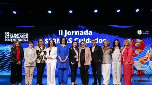 La consejera Fátima Matute durante la clausura de la Jornada organizada por la Gerencia de Cuidados de la Administración regional y Colegio Oficial de Enfermería de Madrid