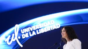 La presidenta Isabel Díaz Ayuso en la Universidad de la Libertad en México