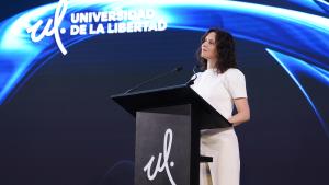 La presidenta Isabel Díaz Ayuso en la Universidad de la Libertad en México
