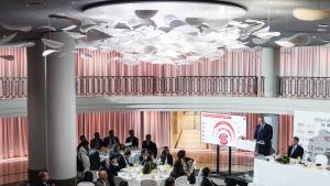 El consejero Miguel López-Valverde durante el desayuno de Executive Forum
