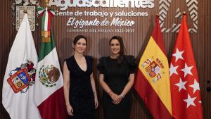 Díaz Ayuso mantiene un encuentro en Aguascalientes con representantes empresariales y promotores de inversiones de la región económica Centro Occidente de México La presidenta Isabel Díaz Ayuso prosigue su viaje institucional en México con un encuentro en Aguascalientes con representantes empresariales