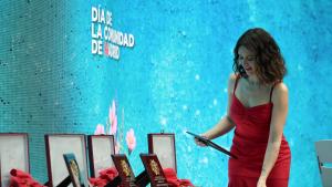 La presidenta Isabel Díaz Ayuso durante el acto institucional 