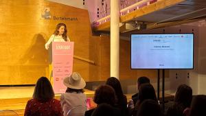 La consejera Fátima Matute durante el foro Woman Care de la revista Woman y Prensa Ibérica 