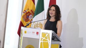 La presidenta Isabel Díaz Ayuso en la Cámara de comercio española en México
