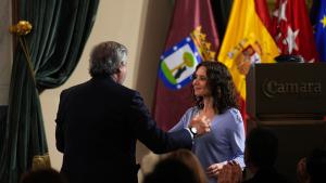 La presidenta Isabel Díaz Ayuso en la toma de posesión del del presidente de la Cámara de Comercio de Madrid, Ángel Asensio