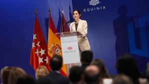 Inauguración en Alcobendas dos nuevos Centros de Procesamiento de Datos Ayuso en su discurso en las instalaciones de Equinix