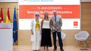 La viceconsejera Laura Gutiérrez en el acto de celebración del 75º aniversario del Servicio de Cirugía Ortopédica y Traumatología del Hospital público Gregorio Marañón