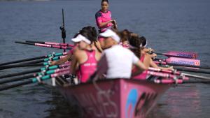 La presidenta Isabel Díaz Ayuso en la Liga de las Traineras