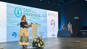 La consejera Fátima Matute durante los X Premios de Investigación del Colegio Oficial de Enfermería de Madrid