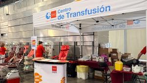 Stand de donación del Centro de Transfusión