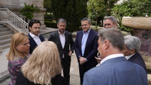 Los consejeros Miguel Ángel García Martín y Jorge Rodrigo durante la presentación del Plan para mejorar las carreteras, los accesos y la conectividad entre los municipios de menos de 20.000 habitantes