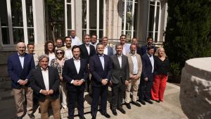 Los consejeros Miguel Ángel García Martín y Jorge Rodrigo durante la presentación del Plan para mejorar las carreteras, los accesos y la conectividad entre los municipios de menos de 20.000 habitantes