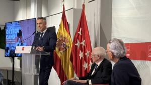 El consejero Carlos Novillo durante el homenaje a la trayectoria del diestro José Ortega Cano en la Plaza de Las Ventas