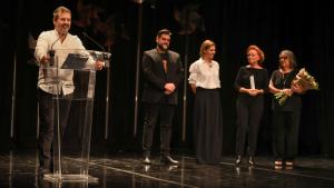 El consejero De Paco Serrano en la entrega del Premio Fuente de Castalia