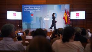 Díaz Ayuso presenta el nuevo Centro Regional de Terapias Avanzadas La presidenta Isabel Díaz Ayuso durante la presentación del nuevo Centro Regional de Terapias Avanzadas