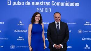 La presidenta Isabel Díaz Ayuso durante la inauguración del ciclo El pulso de nuestras comunidades: Madrid de 20minutos