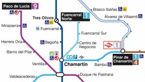 Plano del proyecto de apliación de la Línea 1 de Metro hasta Madrid Nuevo Norte Plano del proyecto de apliación de la Línea 1 de Metro hasta Madrid Nuevo Norte