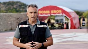 El consejero Carlos Novillo en el puesto de mando del incendio