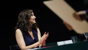 La presidenta Isabel Díaz Ayuso durante la entrega de diplomas y clausura de las actividades académicas del Centro de Estudios Garrigues