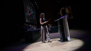 La presidenta Isabel Díaz Ayuso durante la entrega de diplomas y clausura de las actividades académicas del Centro de Estudios Garrigues