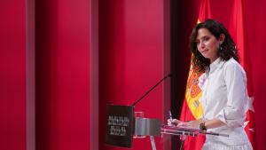 Díaz Ayuso presenta medio centenar de actuaciones para la reconstrucción de la Sierra Oeste: “No les vamos a abandonar. Va a estar la Comunidad de Madrid” La presidenta Isabel Díaz Ayuso en rueda de prensa