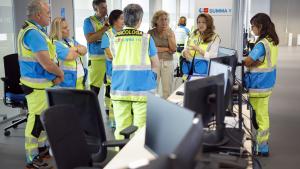 Fátima Matute en un momento de su visita el centro coordinador del SDUMMA 112 Fátima Matute en un momento de su visita el centro coordinador del SDUMMA 112