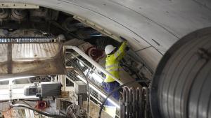 trabajo de la tuneladora Mayrit en la línea 11 de Metro
