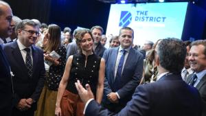 La presidenta Isabel Díaz Ayuso durante el mayor encuentro internacional de inversión inmobiliaria que se celebra por primera vez en Madrid